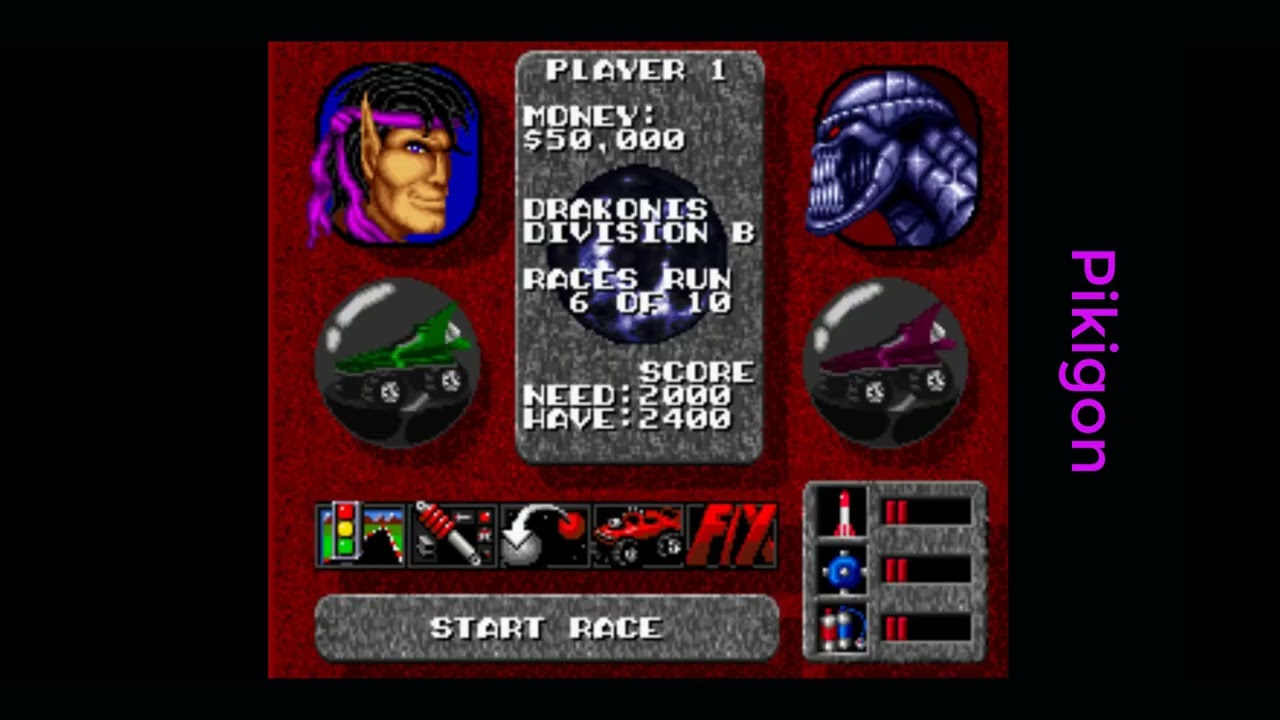 Rock n' Roll Racing walkthrough – Drakonis (A) (SNES game)