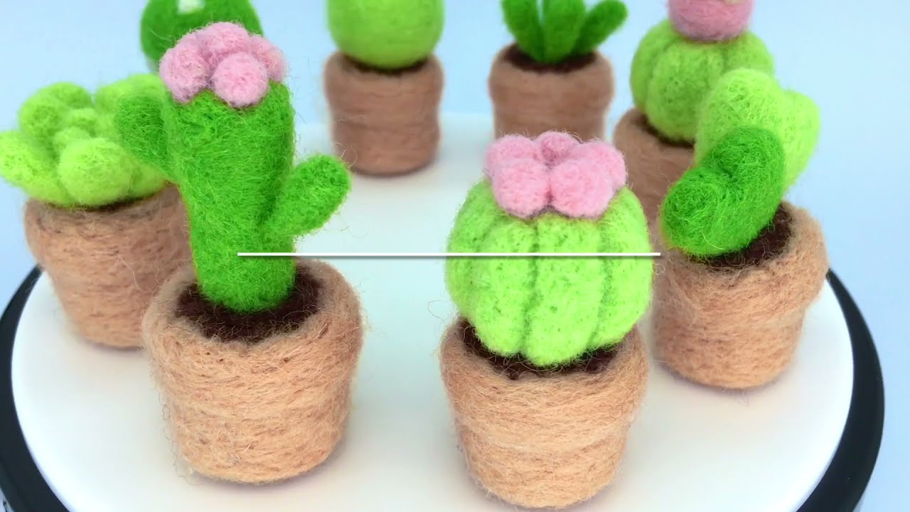 Needle Felting Tutorial - Succulents / Cactus