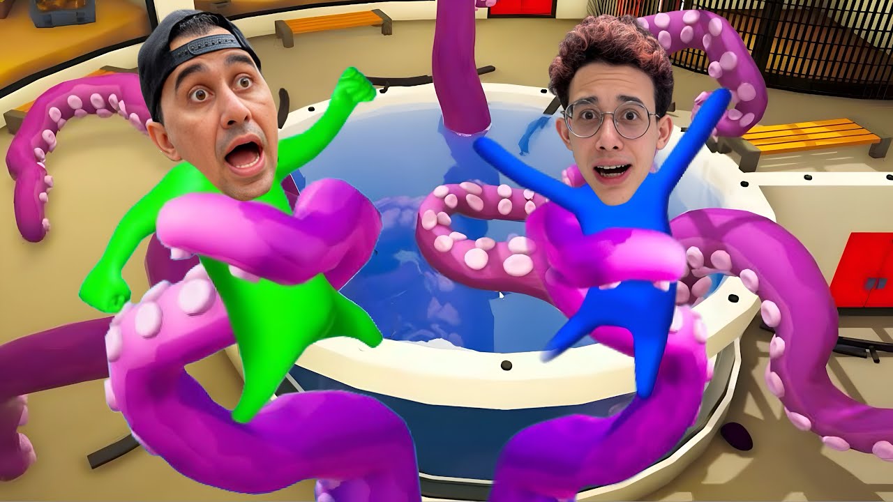 FOMOS CAPTURADOS PELO POLVO GIGANTE! GANG BEASTS 