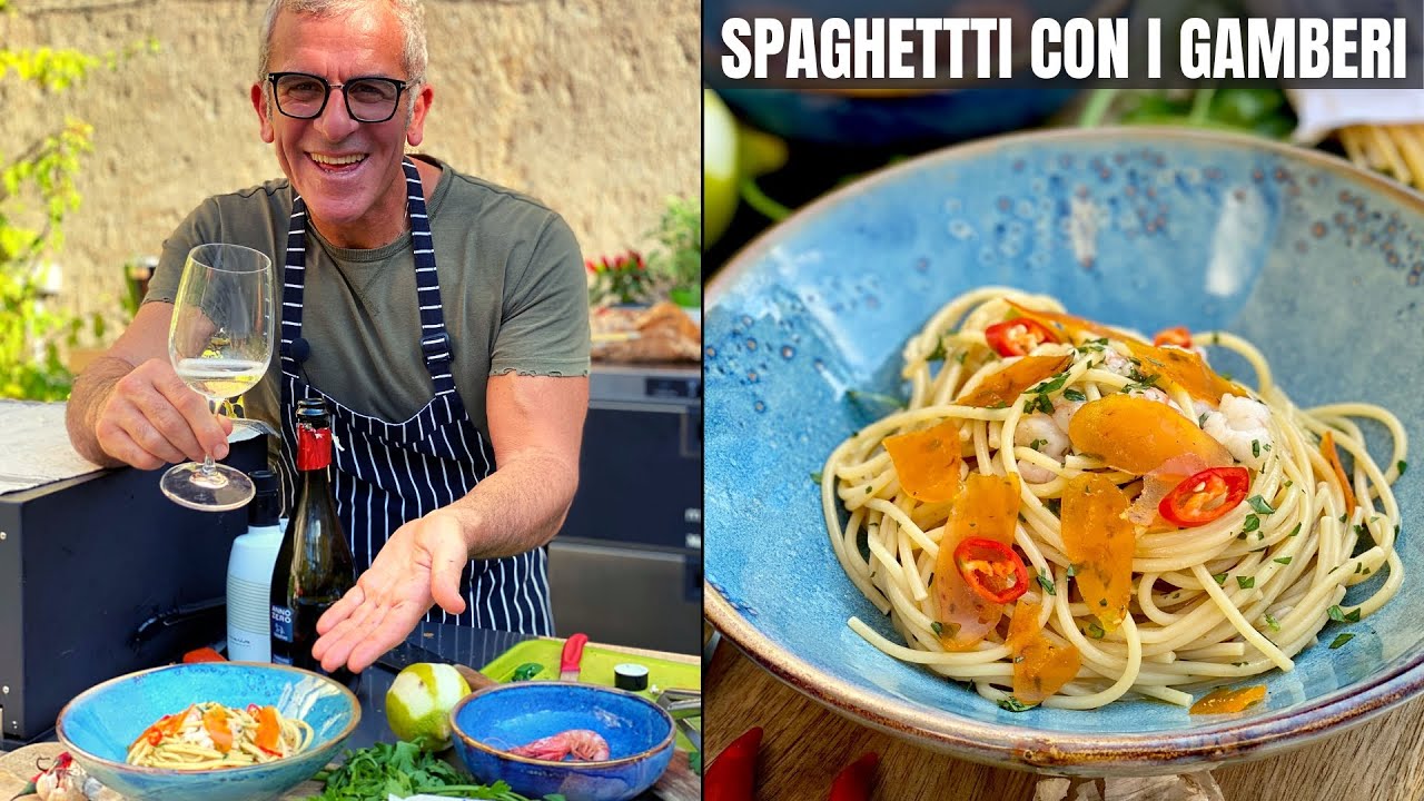 PASTA CON GAMBERI E BOTTARGA  ricetta facile e veloce di Chef Max Mariola