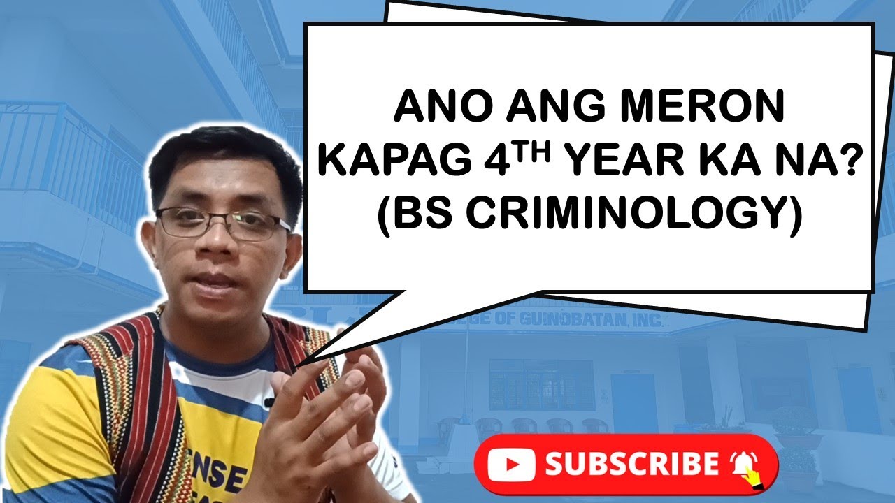 ANO ANG MERON PAG 4TH YEAR KA NA? BS Criminology | Criminology Talks