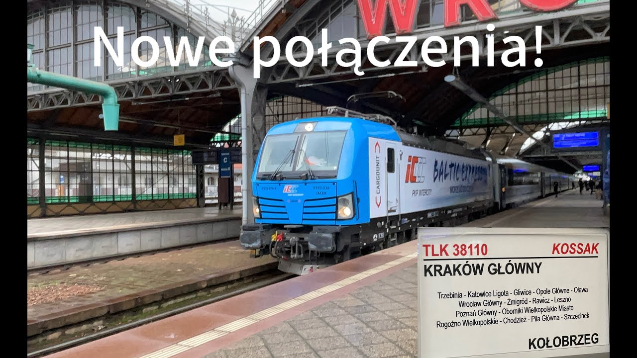 Nowe połączenia na stacji Wrocław Główny. (Baltic express, Kossak, Ślęża, Fałat, Zefir).