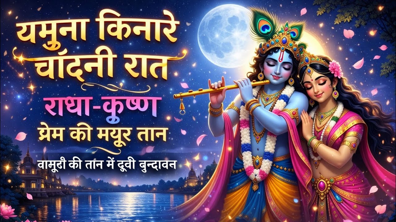 🌙✨ यमुना किनारे चाँदनी रात ❤️ भगवान श्रीकृष्ण और राधारानी संग ❤️ Jamuna kinare Chandni Raat song new