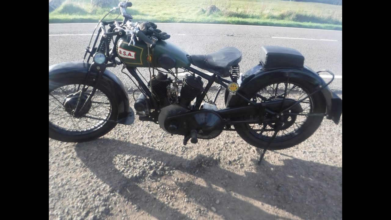 BSA 770 cc V Twin, 1930 Black Mountain adventure 1 Llanwrda to Llangadog with bonus train.