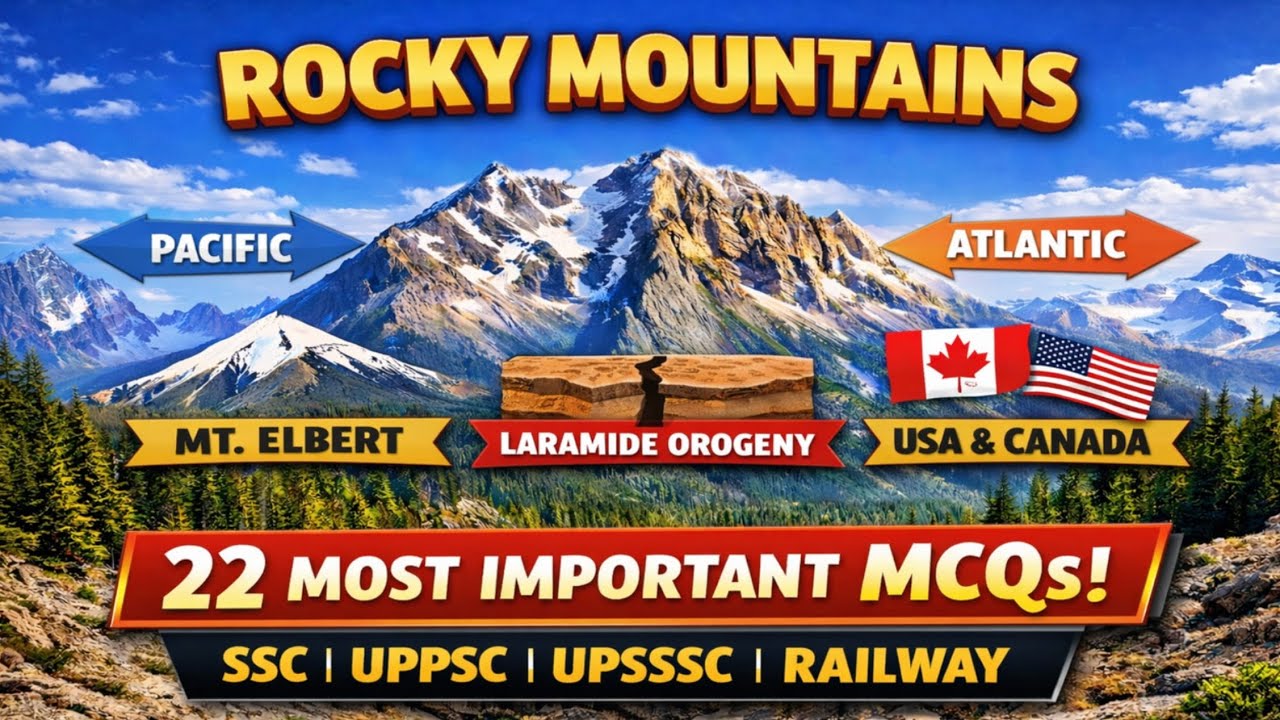 Rocky Mountains MCQs 🔥 | Geography Most Important Questions | SSC UPPSC UPSSSC UPPOLICE 2026