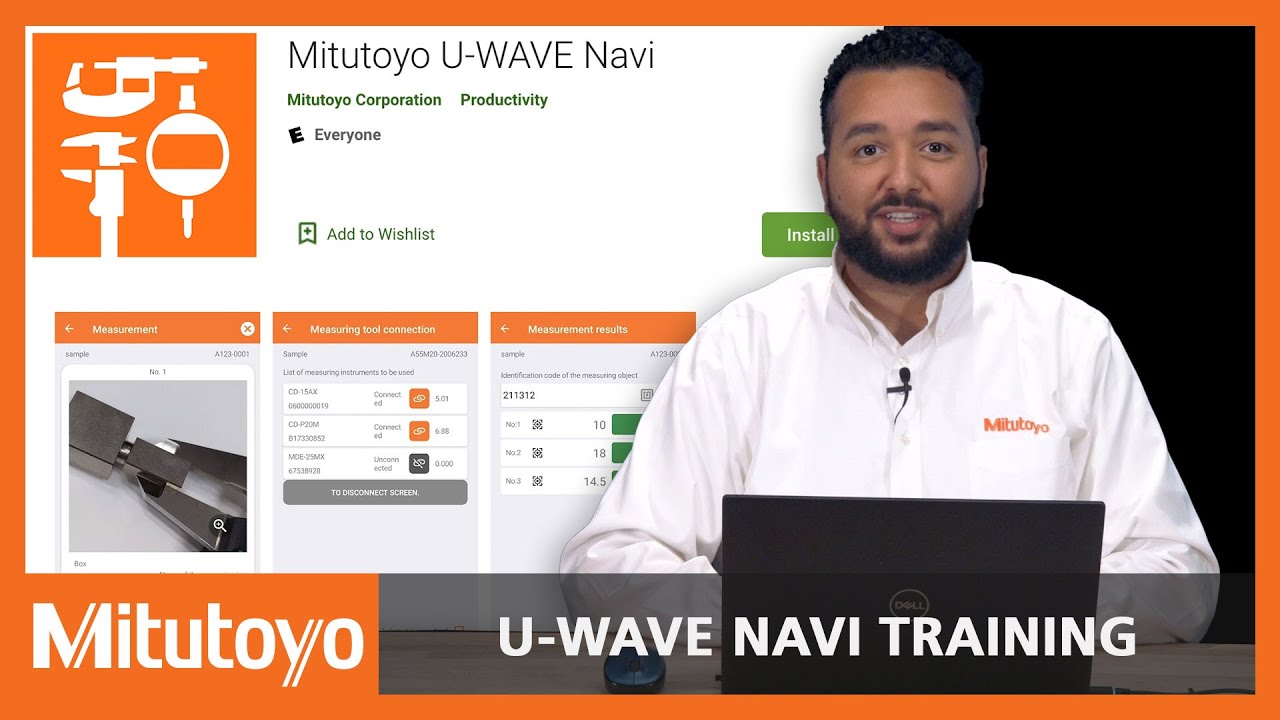 U-WAVE Mitutoyo — бесплатное приложение для Android — U-WAVE Navi для передачи данных по Bluetooth
