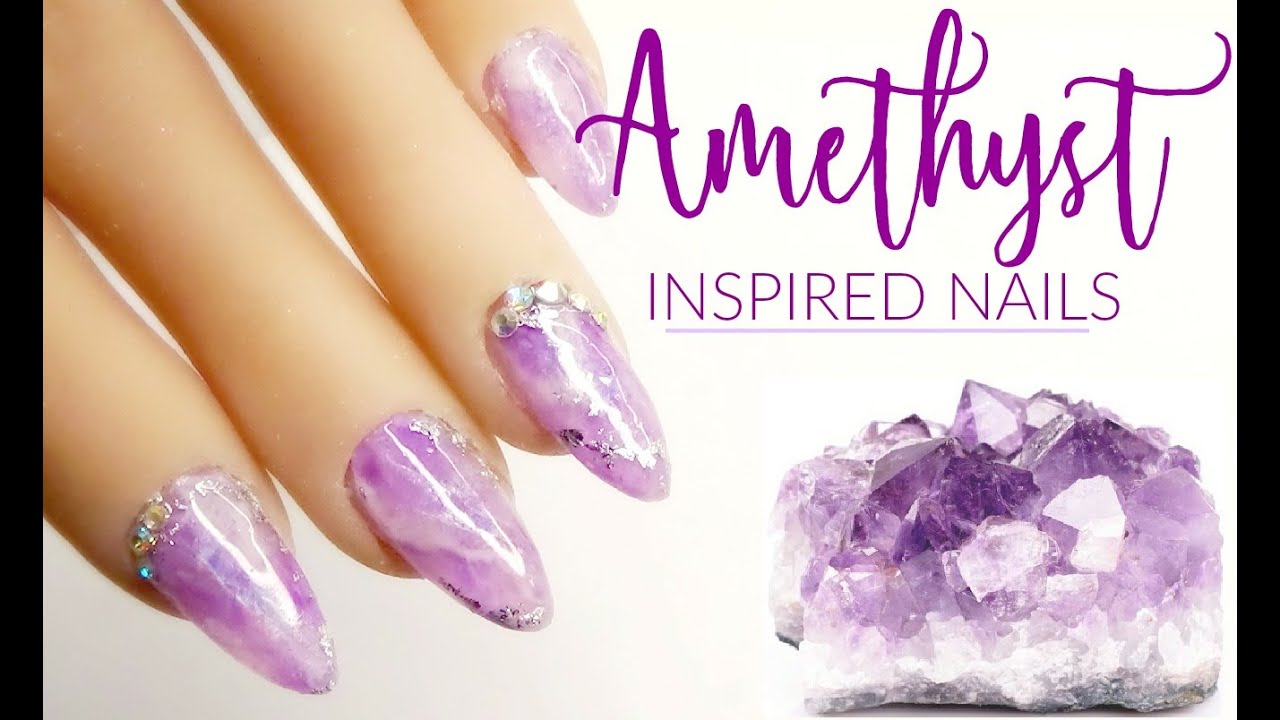 Amethyst Inspired Nail Design | Hard Gel