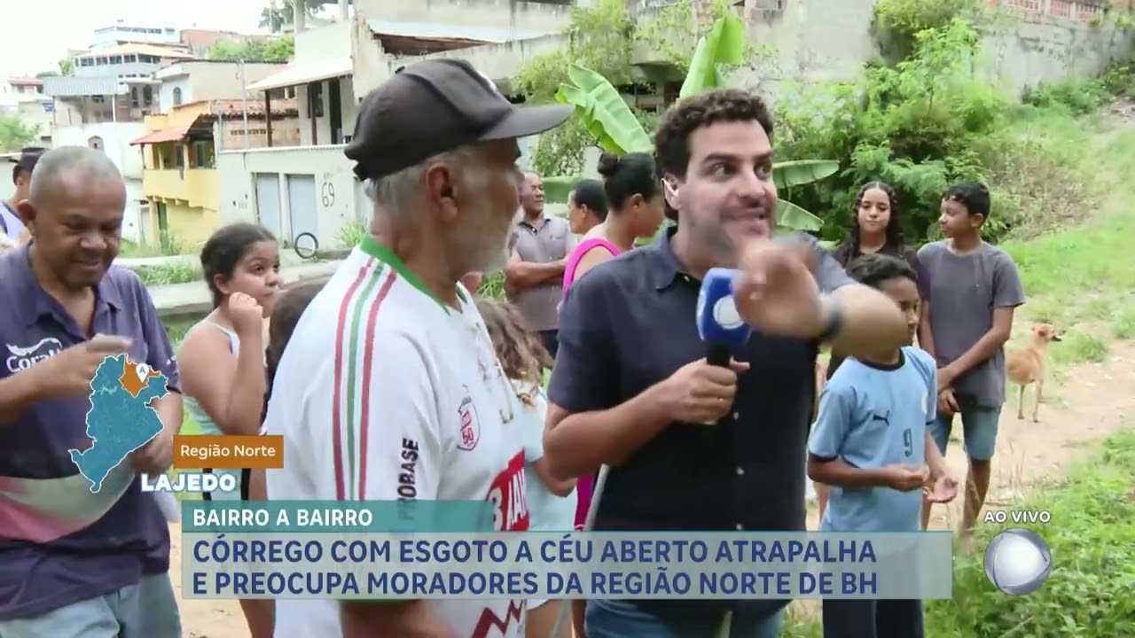 Bairro a Bairro: córrego com esgoto ao ar livre em BH gera preocupação entre moradores