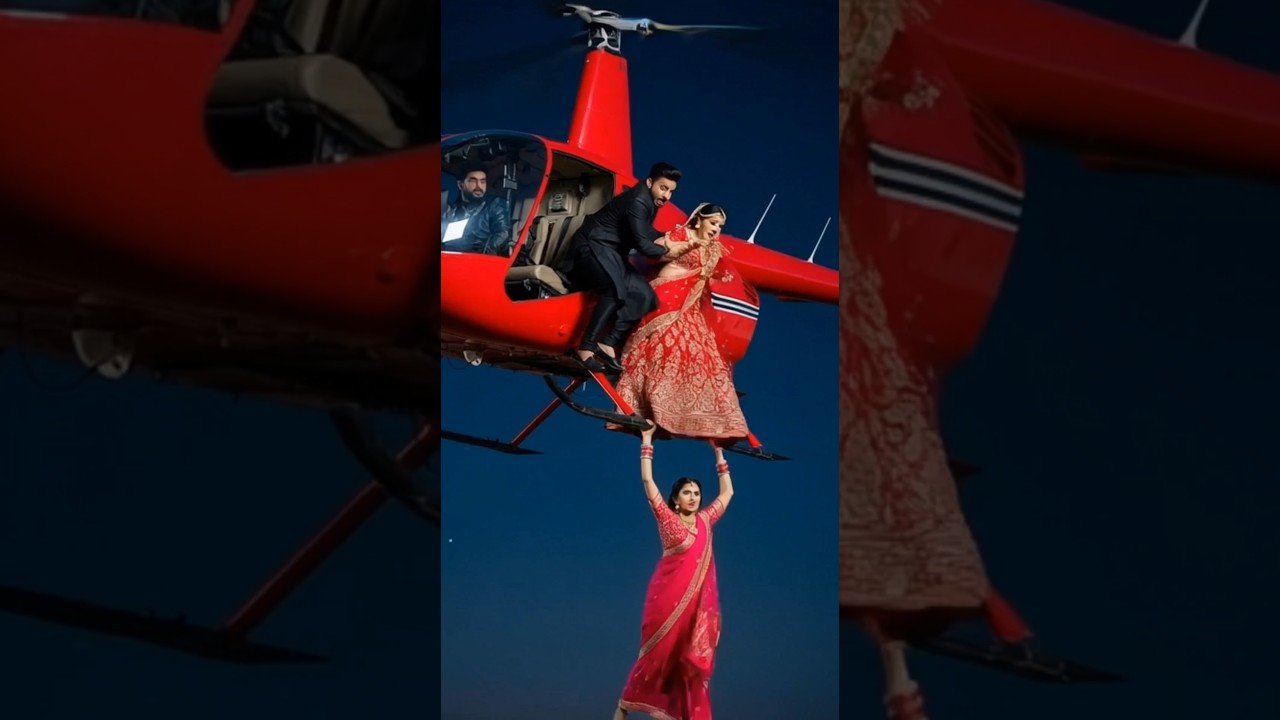 The Bride Falls from a Helicopter and Ananya Saves Her While Hanging Mid-Air! 😱🚁#shorts
