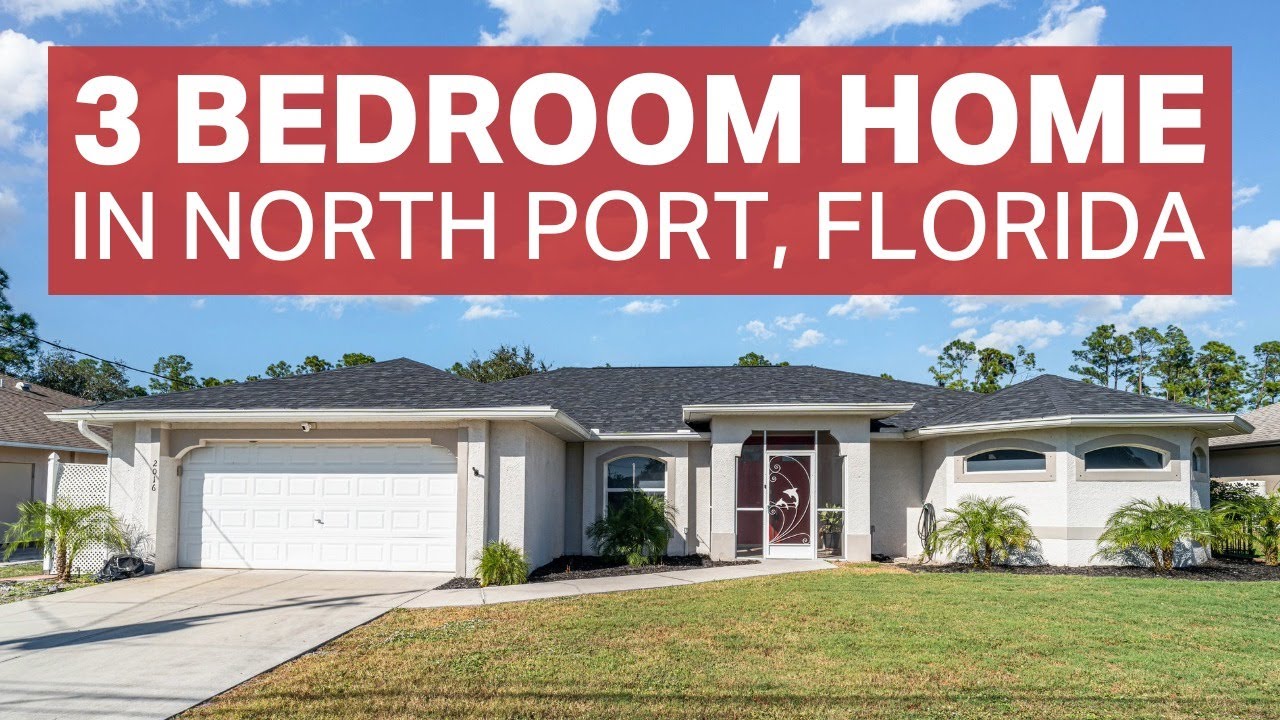 SPACIOUS 3 Bedroom, 2 Bathroom, 2-Car Garage Home with a Private Pool & Den in North Port, Florida 🌴
