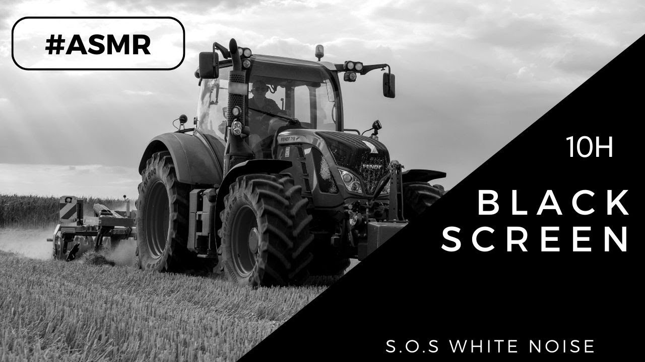 ⚫ ASMR Tractor Sound  [Black Screen] 🚜 White Noise 🎧 10 hours Sounds for Sleeping.
