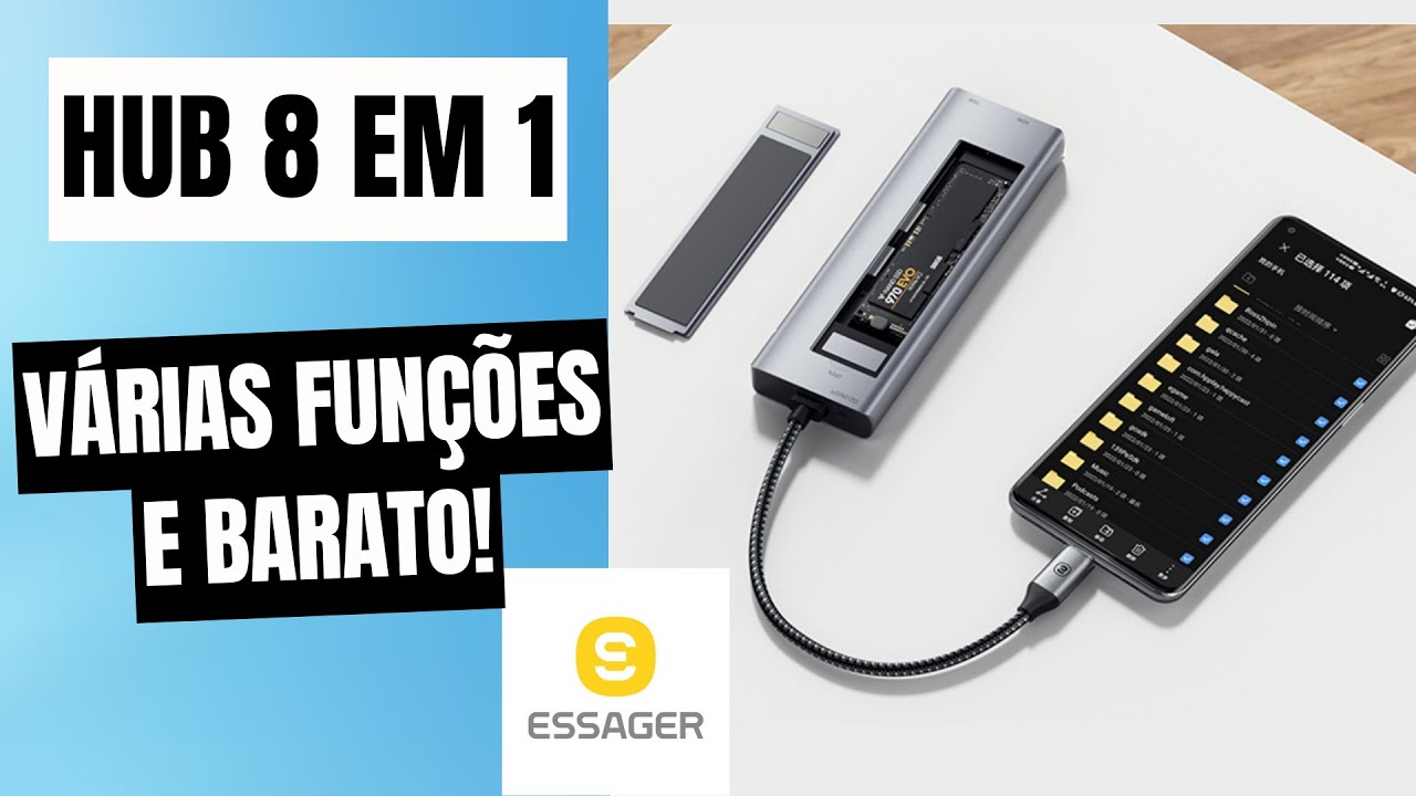 Mais Portas e Armazenamento em Segundos com o Hub Essager 8 em 1!