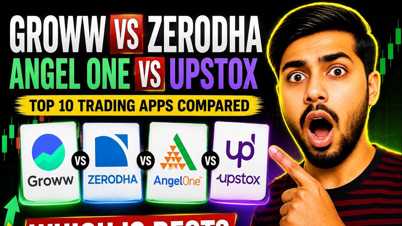 Groww vs Zerodha vs Angel One vs Upstox 🔥 Which Trading App Is BEST in 2026?