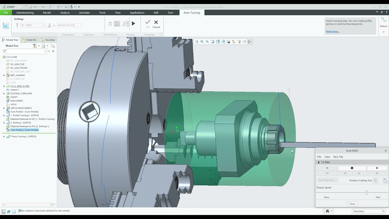 3. PTC Creo 8.0- Turning, boring
