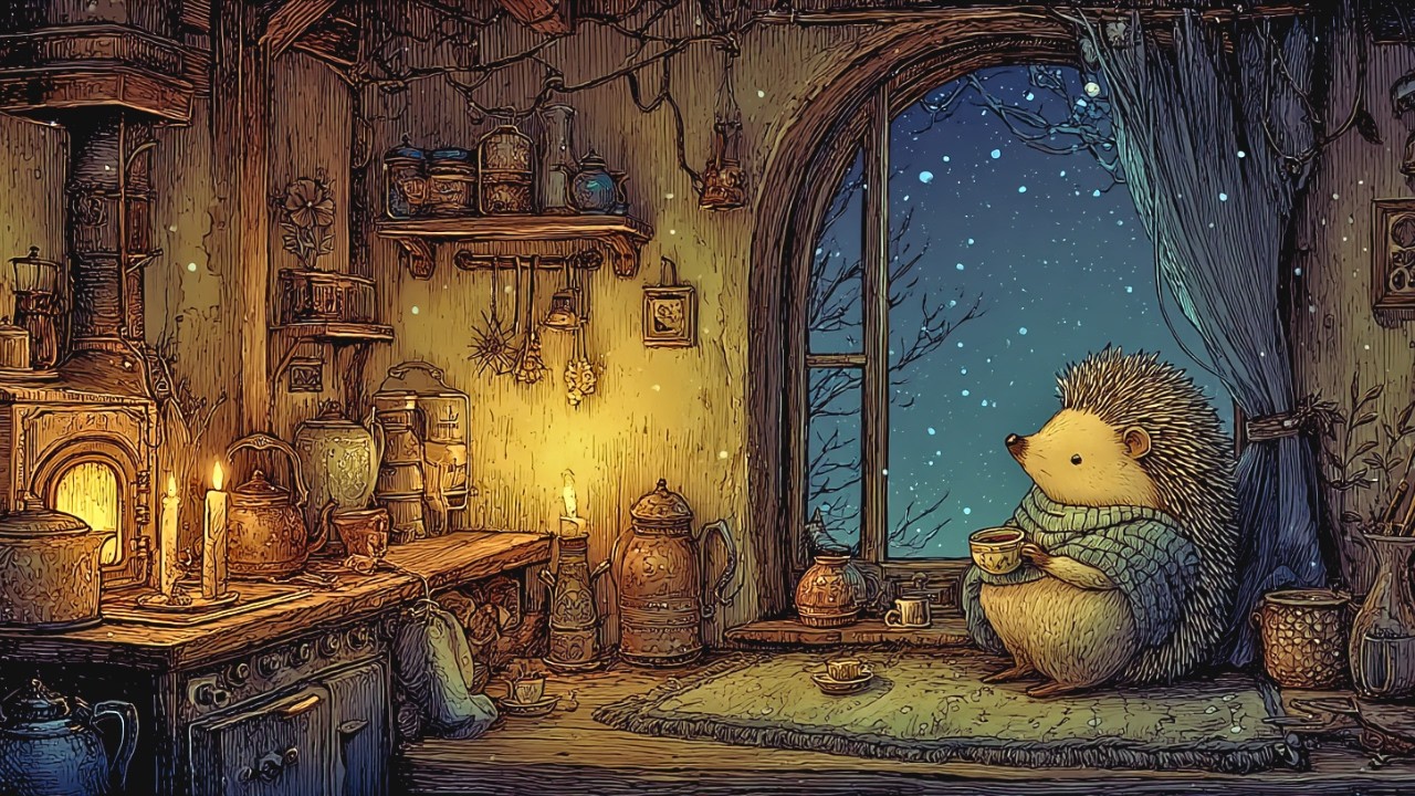 [24/7 LIVE] Gentle Celtic Music for Reading, studying, or writing – The Hedgehog’s Tea Time 🕯️