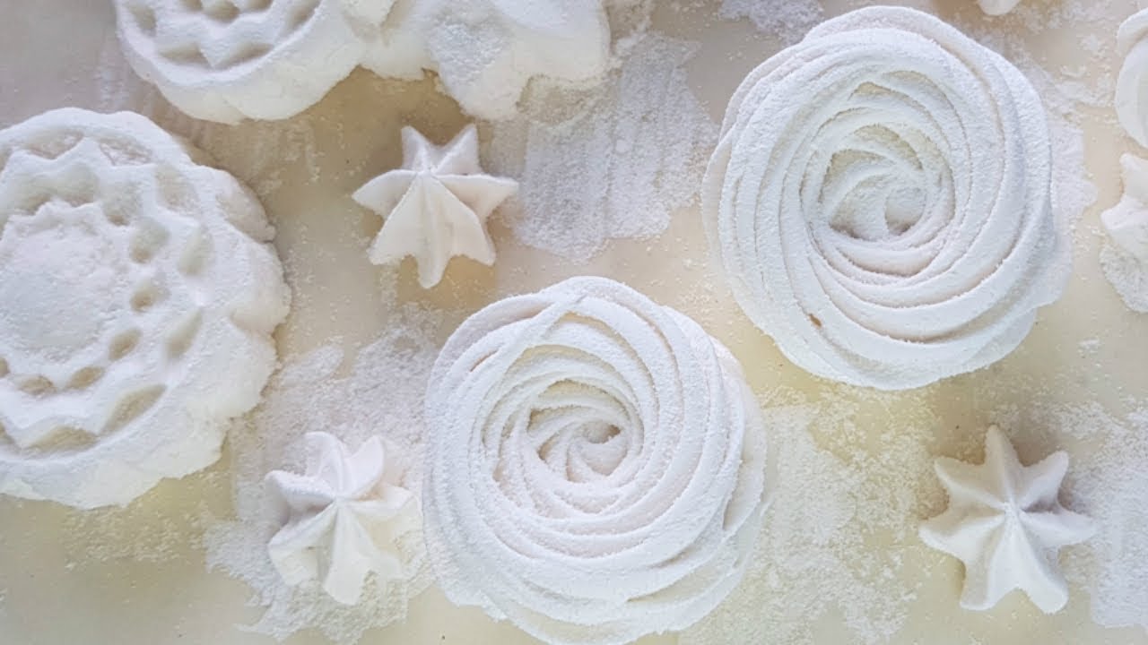 Russian Marshmallow - Apple Zephyr on agar-agar // How to make marshmallows at home.
