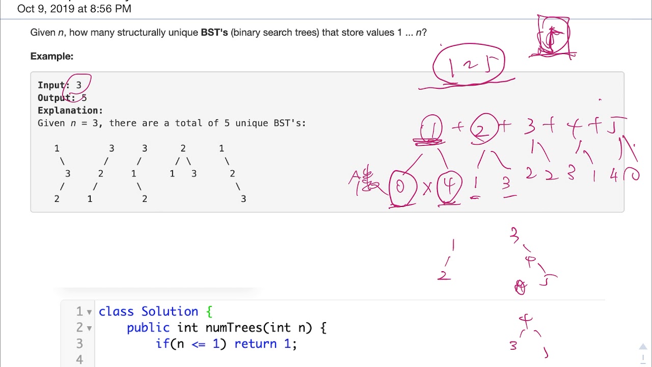 贾考博 LeetCode 96. Unique Binary Search Trees