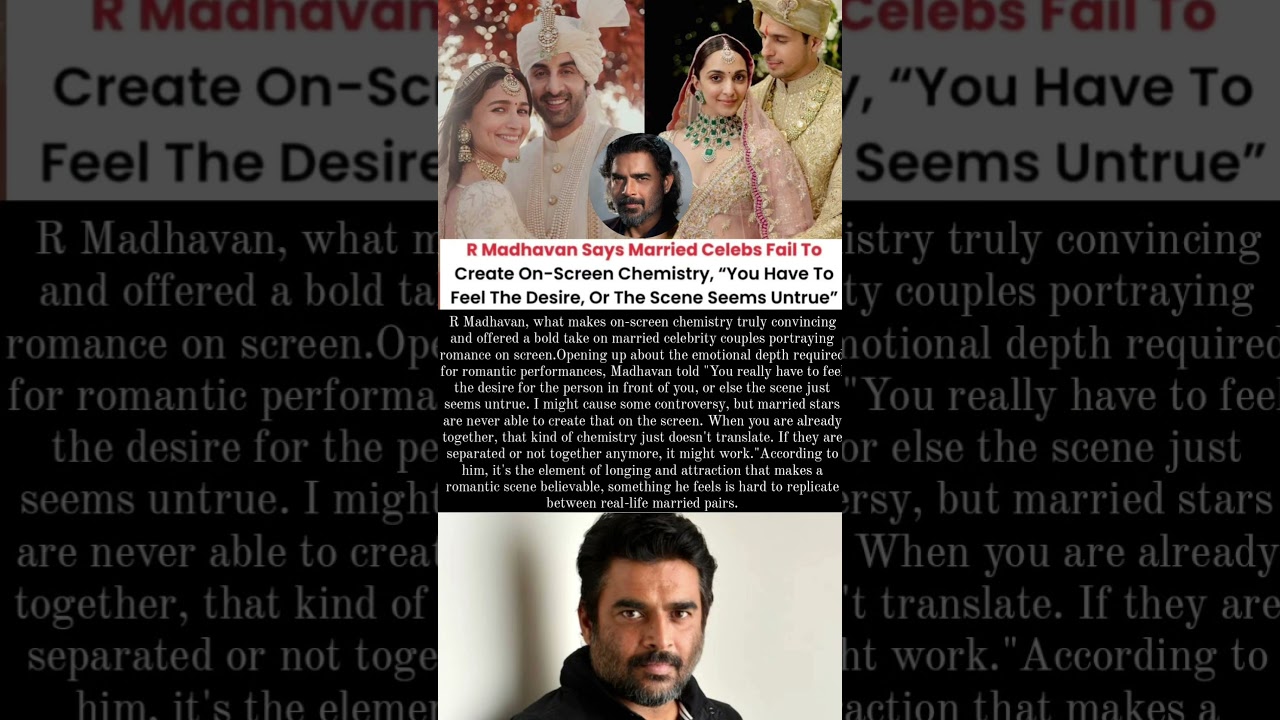 R Madhavan Says Married Celeb Fails To Create On-Screen Chemistry#rmadhavan#news
