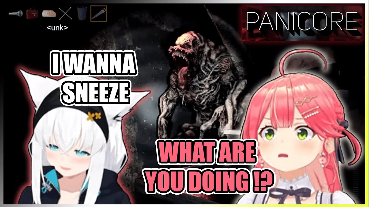 Fubuki and Mikochi Play PANICORE Horror Game ~ When You Hold a Sneeze While Hiding From A Monster