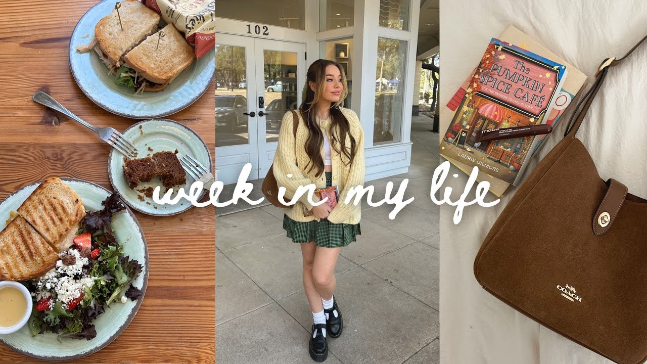 week in my life 🍂👜📚 | the perfect fall bag, book shopping, + cozy meals