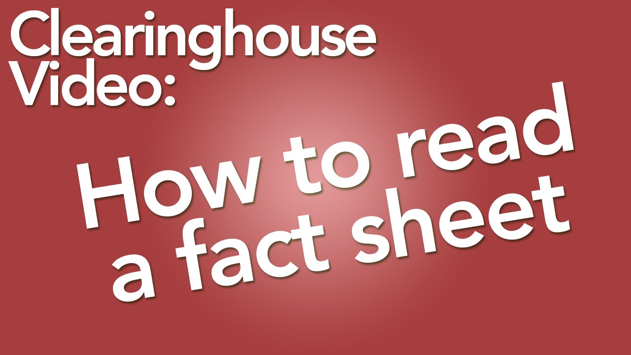 How to Read a Factsheet