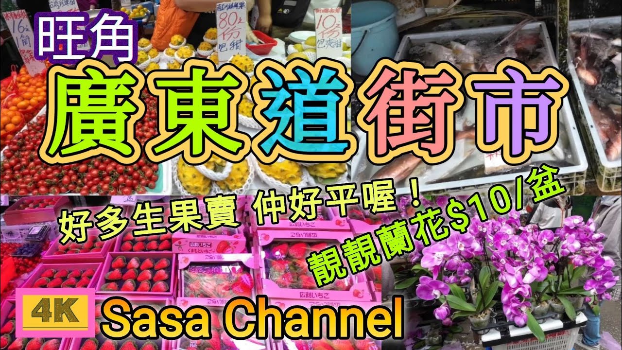 旺角廣東道街市 （旺角道/亞皆老街一段）好多生果賣 仲好平喔！ 靚靚蘭花$10/盆  16 Feb 2025