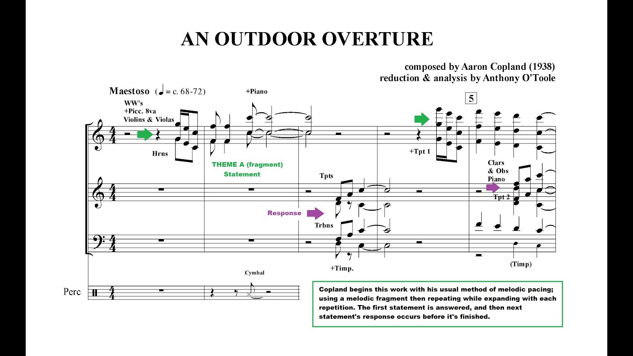ORCHESTRAL SCORE STUDY #7: AN OUTDOOR OVERTURE (Copland)