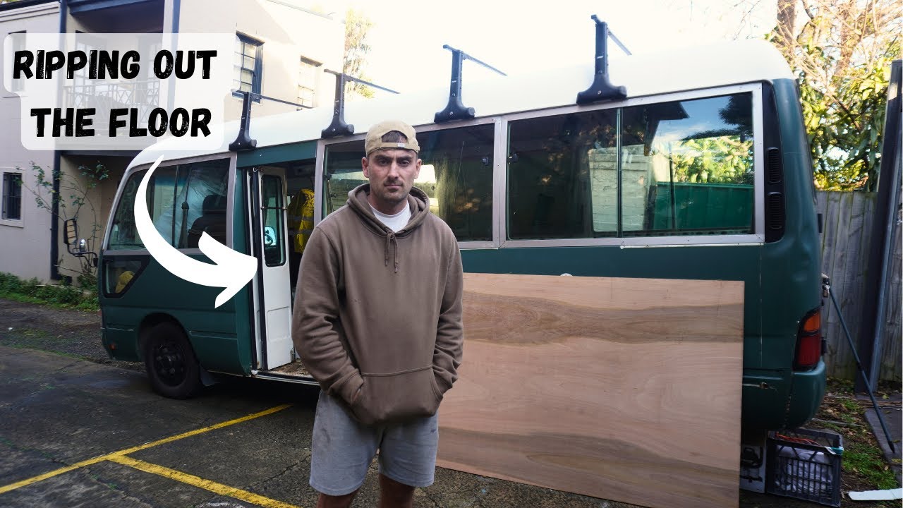 After Quitting My Job: Ripping Up the Floor in My Toyota Coaster Bus Conversion