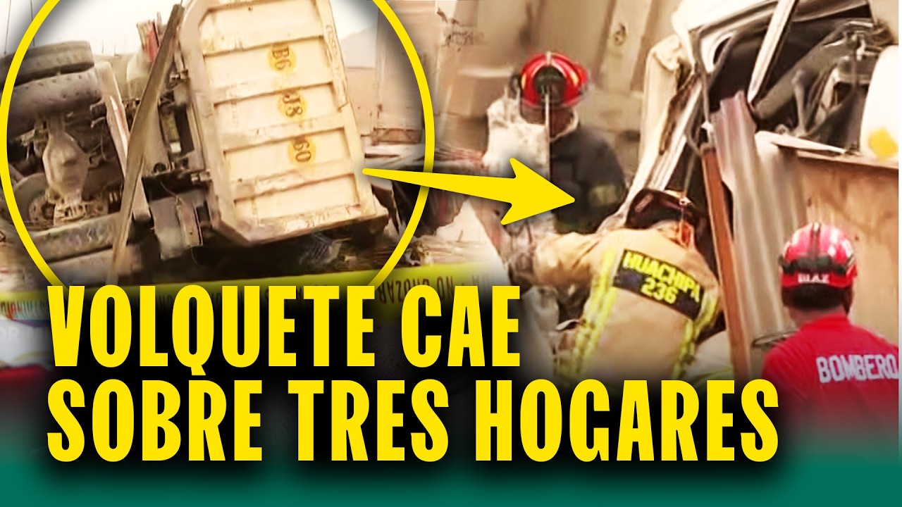 Camión de carga cayó sobre casas tras perder el control: Dejó dos muertos y siete heridos