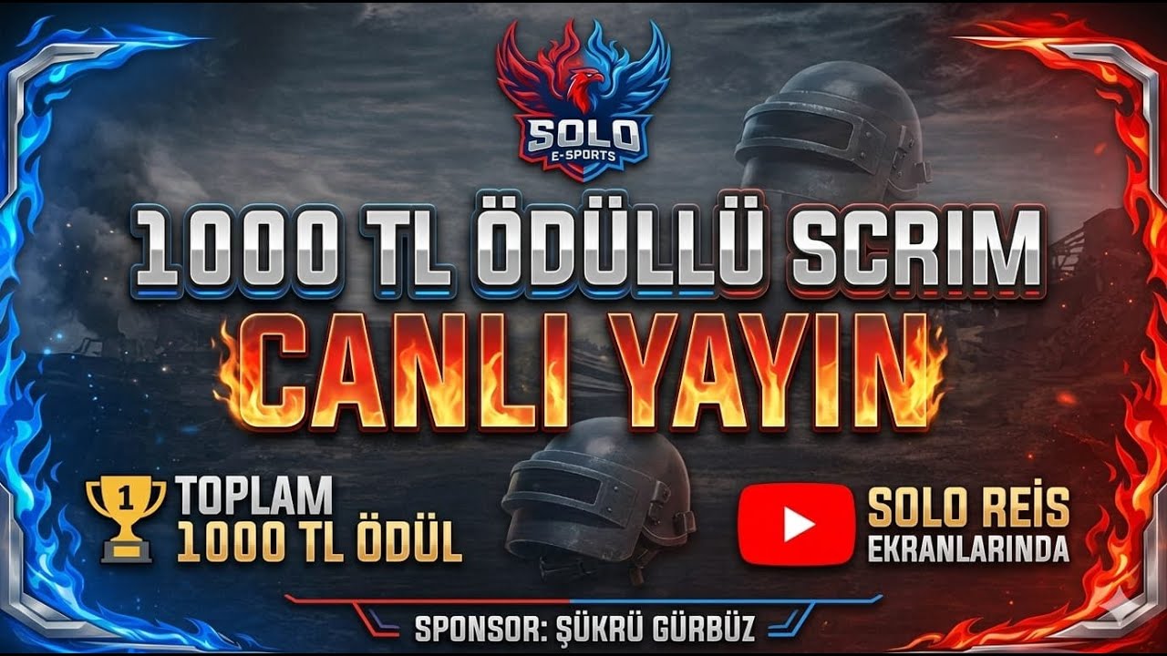 1000 TL ÖDÜLLÜ PUBG MOBILE SCRIM TURNUVASI | SOLO REİS CANLI YAYIN