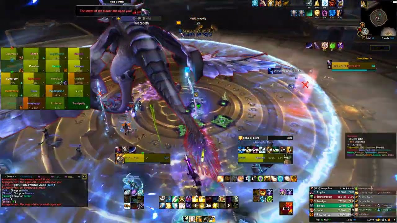 Raszageth Heroic Kill | Holy Priest POV | Almighty Push (Proudmoore) 12.30