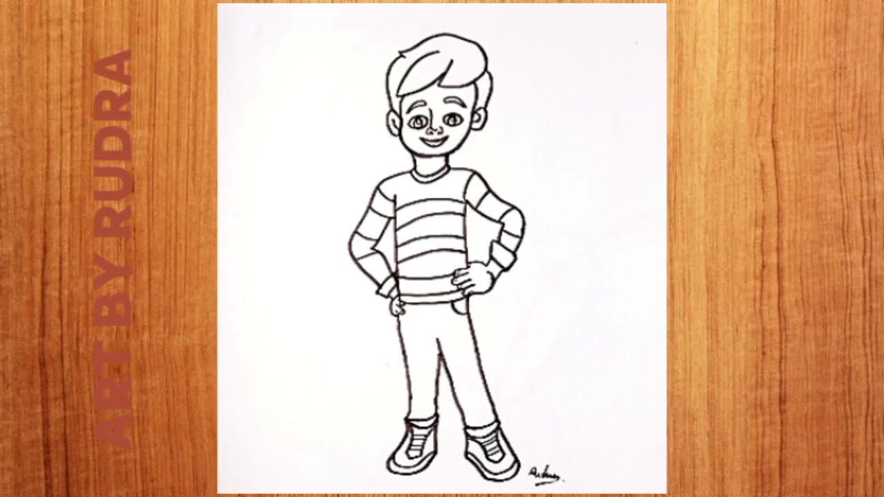 HOW TO DRAW RUDRA CARTOON CHARACTER STEP BY STEP !