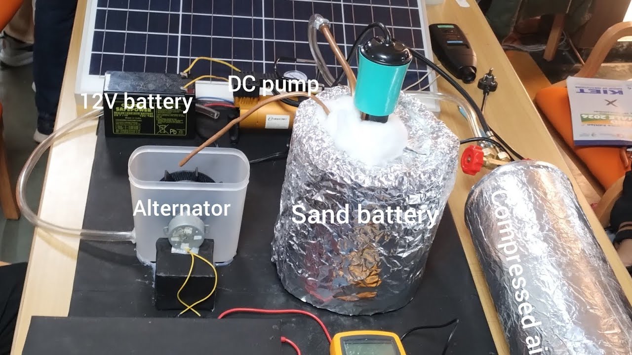 Compressed air energy storage system with the concept of Sand battery