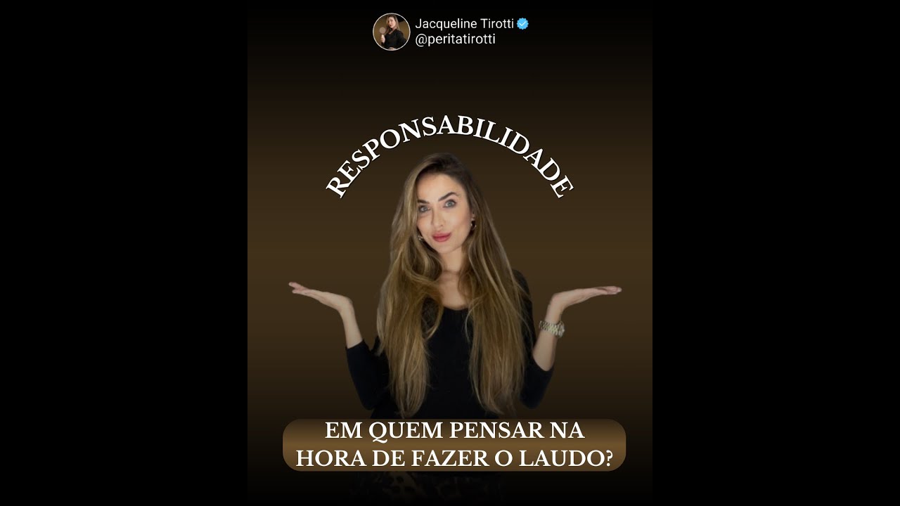 Responsabilidade. Em quem pensar na hora de fazer o laudo? #periciajudicial #pericia #perito