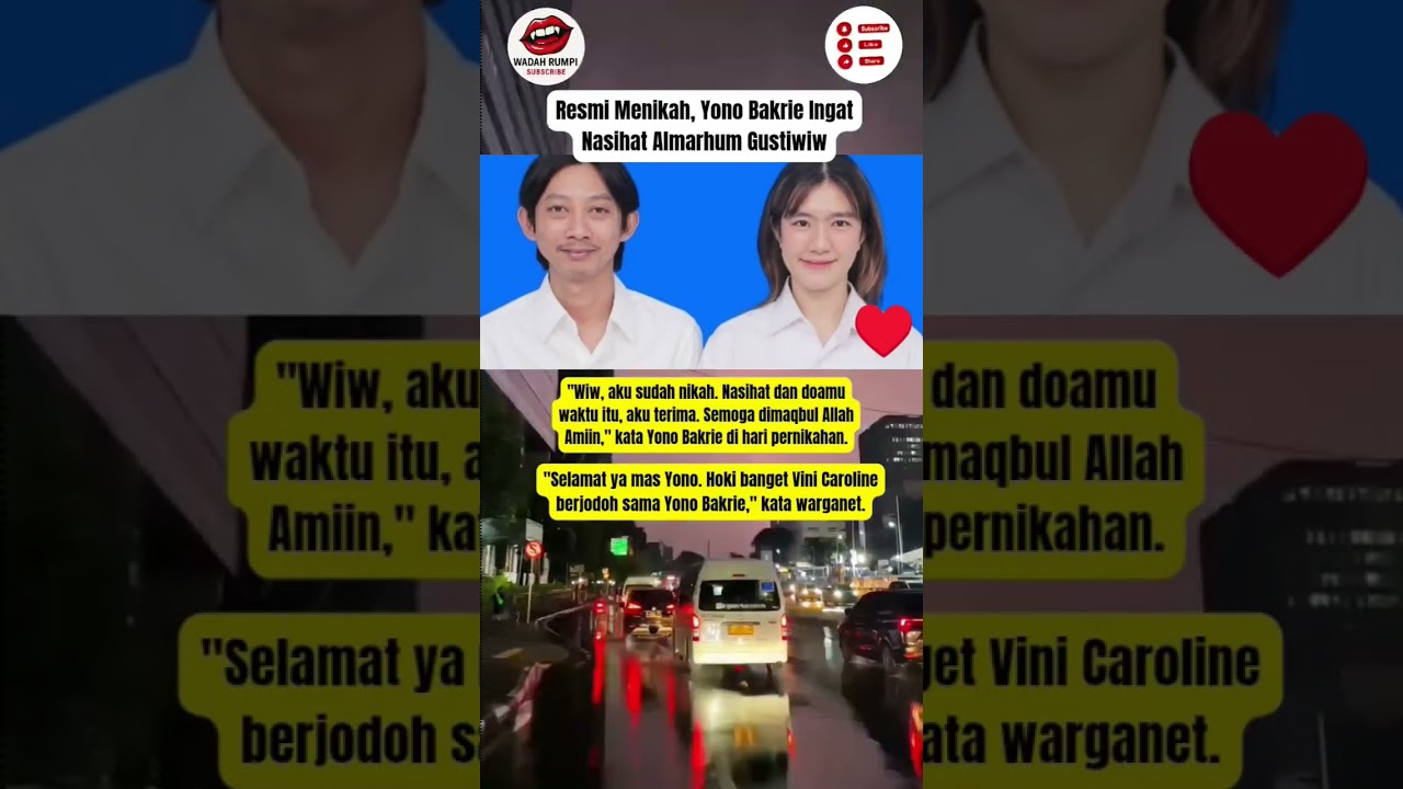 Resmi Menikah, Yono Bakrie Ingat Nasihat Almarhum Gustiwiw #gustiwiw #yonobakrie #shortvideo #shorts