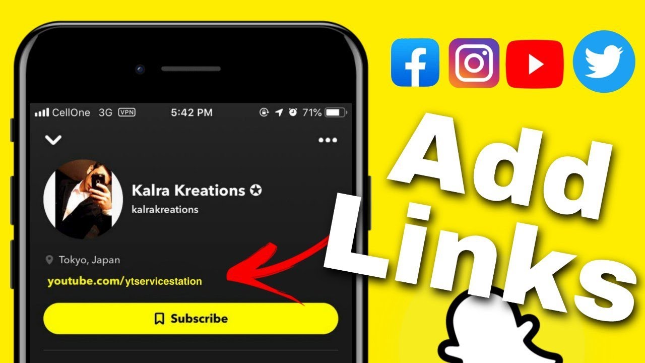 How to add social or website link on Snapchat public profile bio? (Hindi) 2021