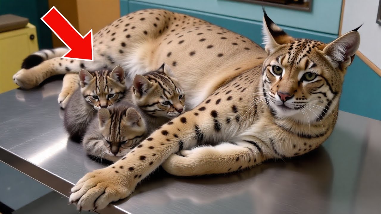 Рысь родила 5 детенышей. Затем ветеринар закричал, увидев, что из них вышло!