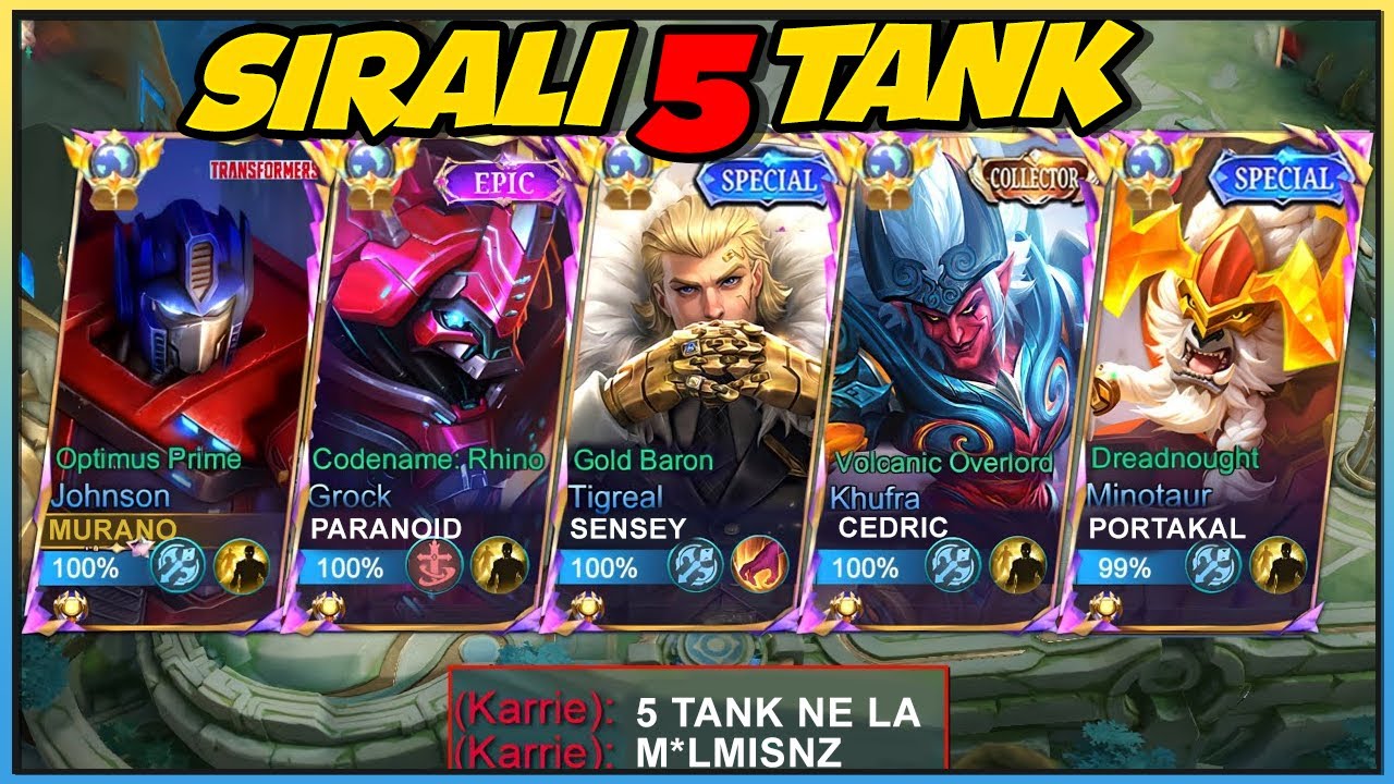 SIRALIDA 5 TANK YAPTIK &Ccedil;OK RİSKLİ OLDU! Mobile Legends