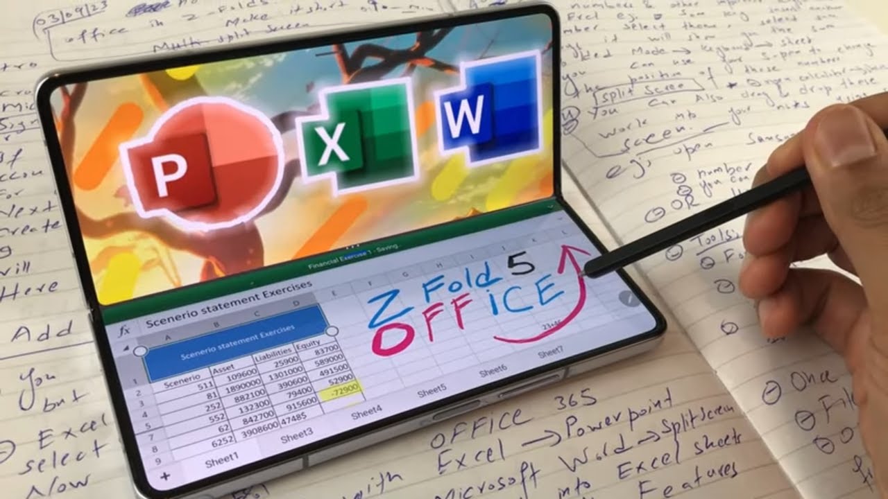 How to Use Microsoft Office in Samsung Z Fold 5 - Word, PowerPoint & Excel