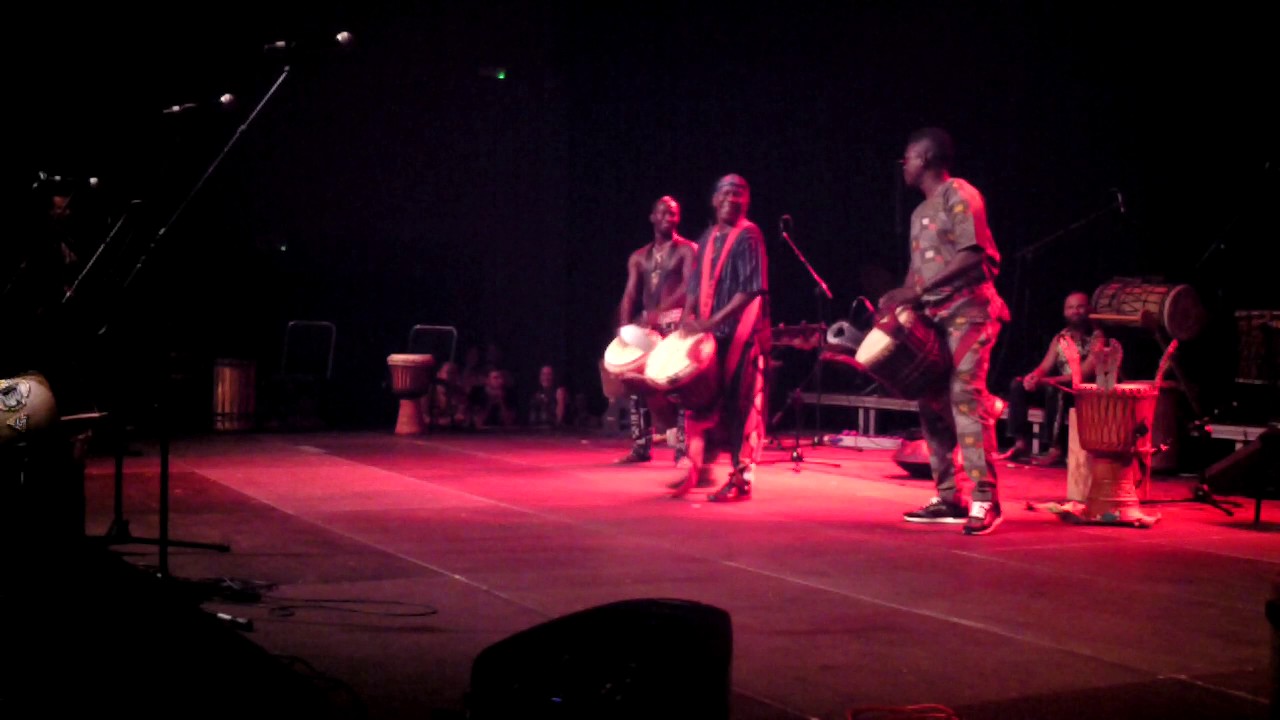 Famoudou Konate djembe kan in Poland 2017 with Billy and Bobzi