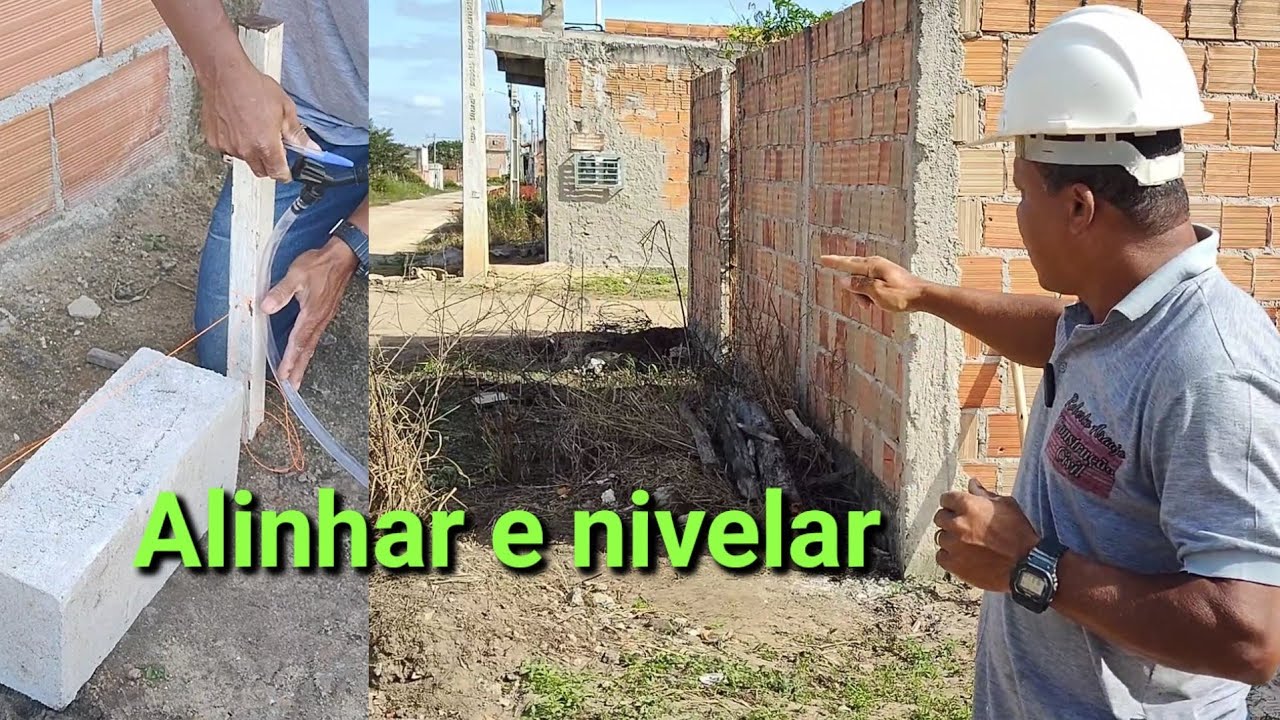 Como alinhar e nivelar alicerce de muro em Rua sem pavimentação!