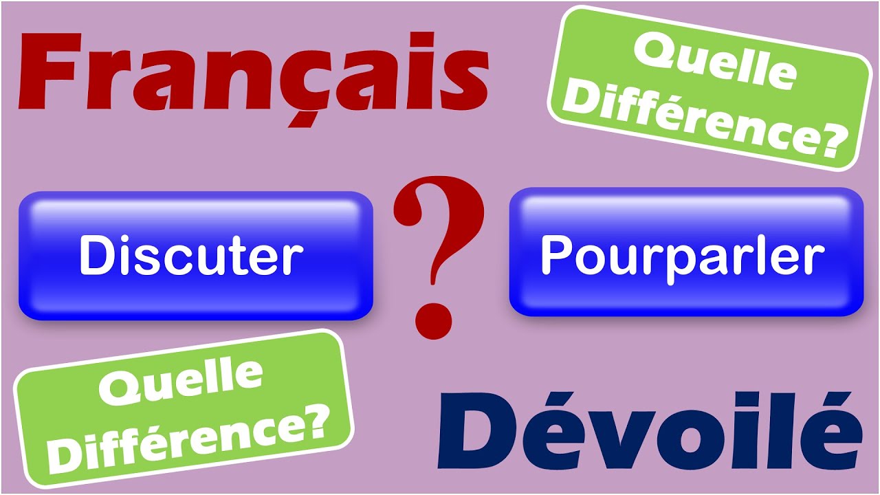Discuter et Pourparler (Quelle Diff.)