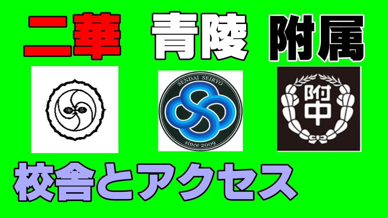 二華中・青陵中・附属中比べ　校舎の立地と通学アクセス　2022/08/24