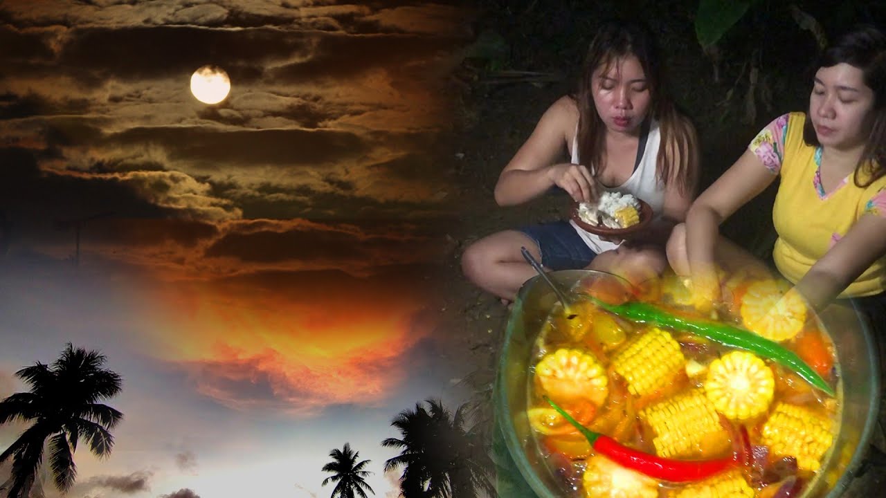 Outdoor cooking at Night- Living in Country side.