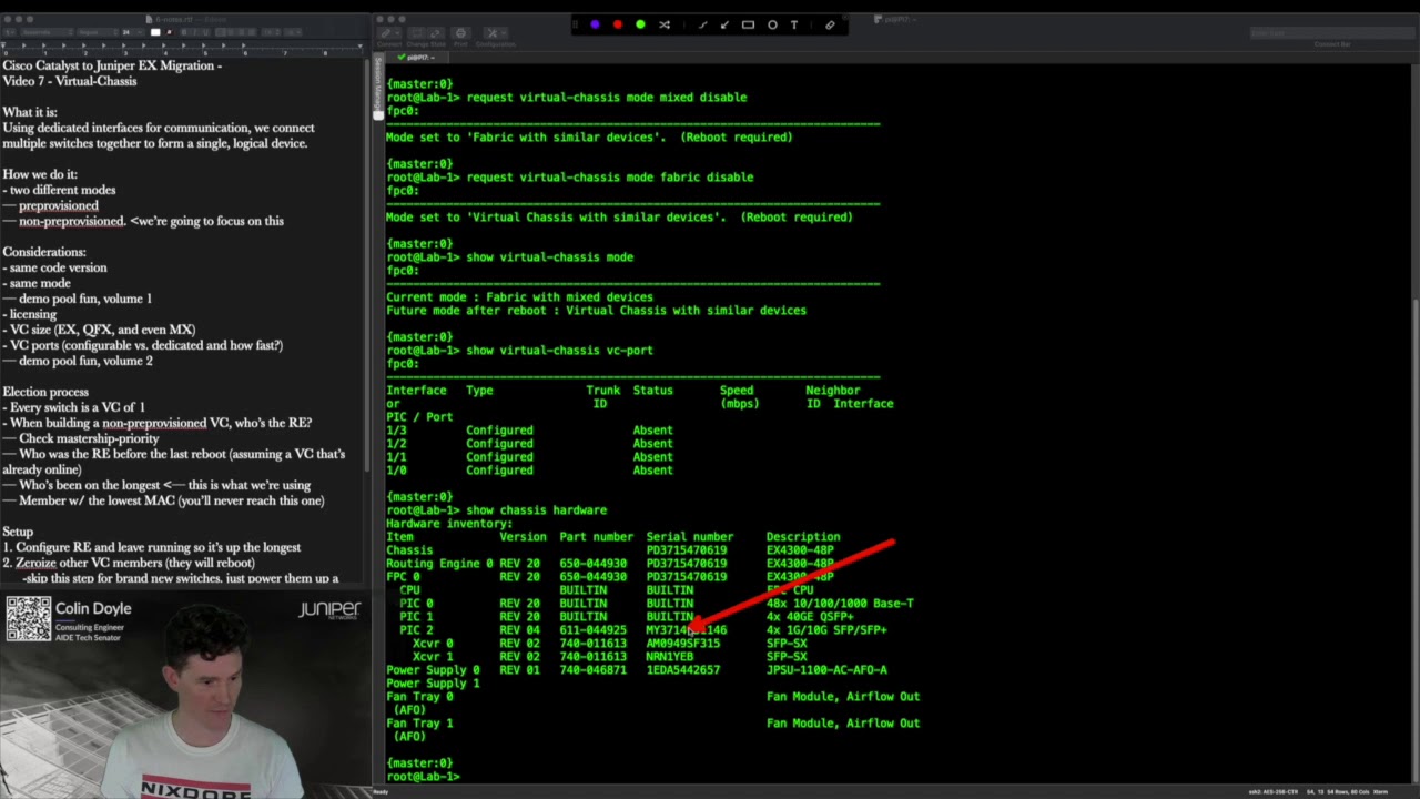 Cisco Catalyst to Juniper EX - Config Migration - Step 7: Virtual-Chassis