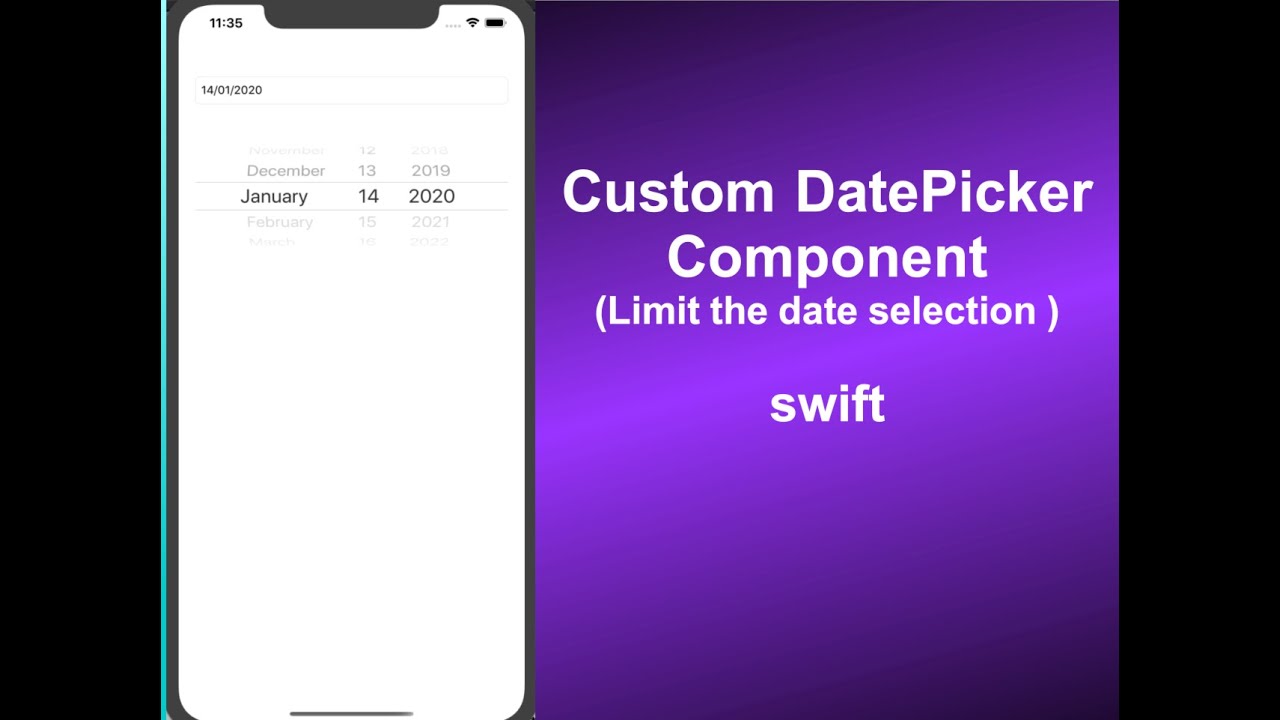 How to create Custom datePicker Components swift