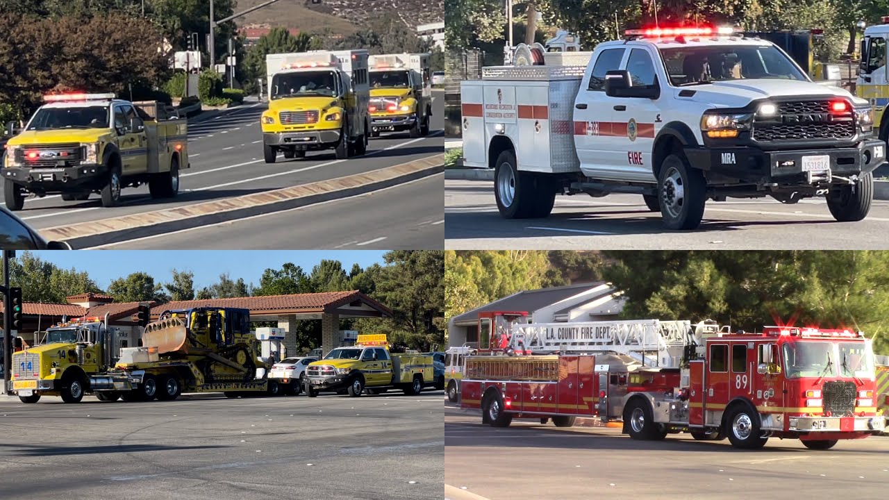 *Pre-Arrival* MAJOR Brush Fire Response - VCFD & LACoFD responding