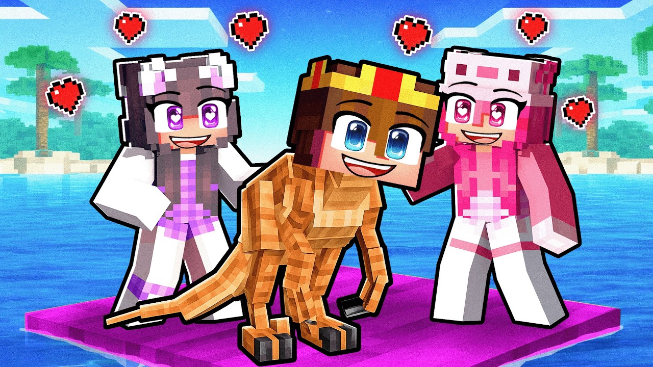 Ein JUNGE-DINOSAURIER auf einem MÄDCHEN-FLOSS!