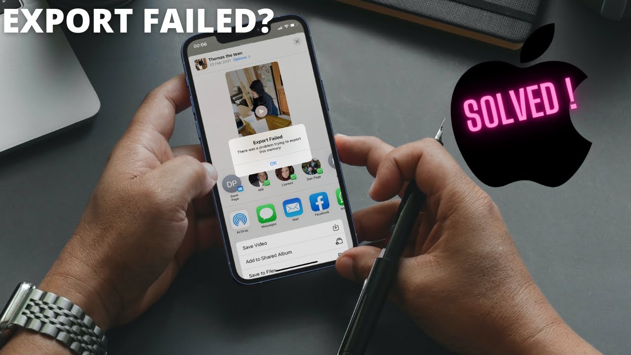 EXPORT FAILED | iPhone memories video not saving SOLVED
