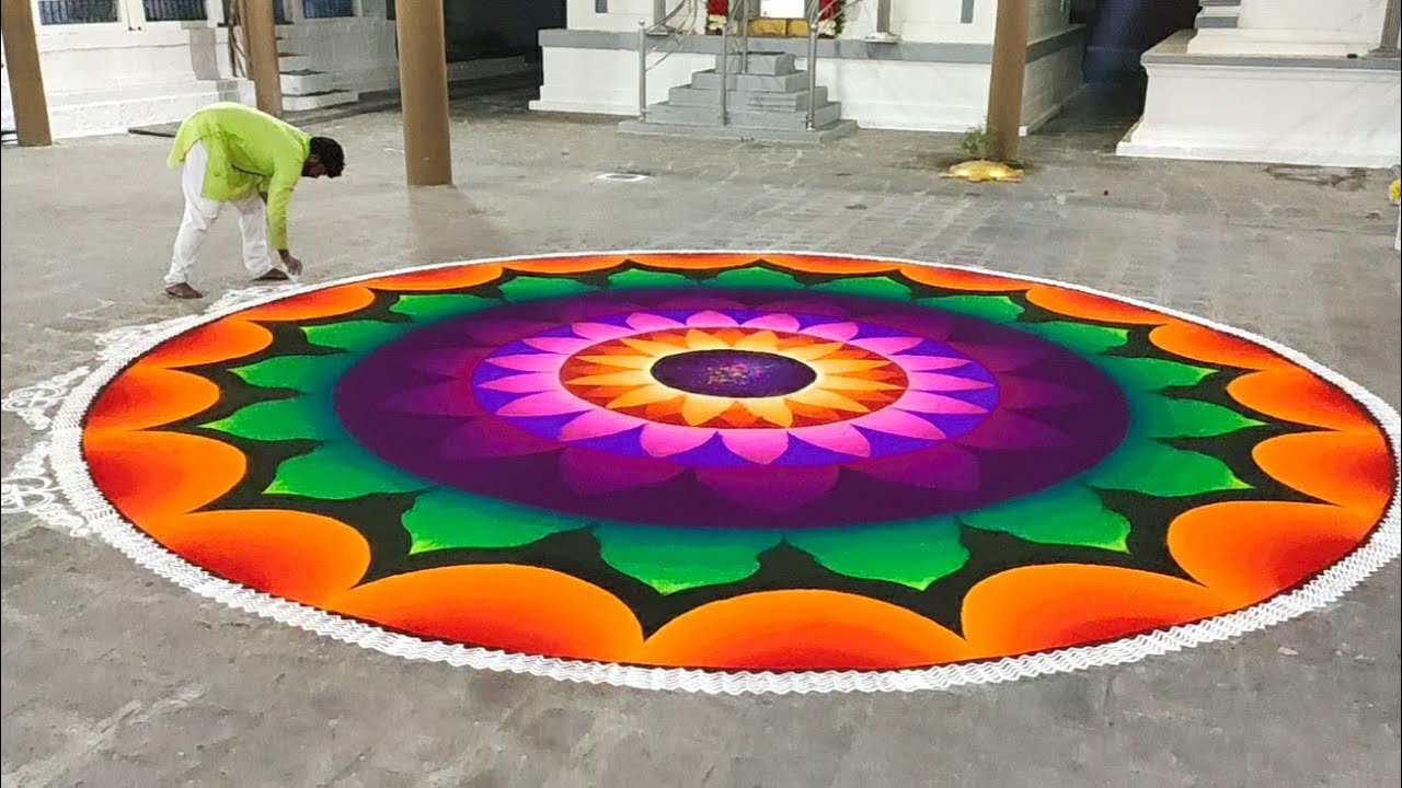 biggest Sanskar Bharti mandala rangoli design